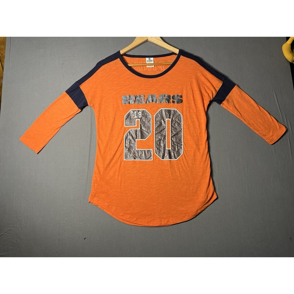 Victoria's Secret Shirt NFL Chicago Bears Womens Size S Orange Blue Graphic.